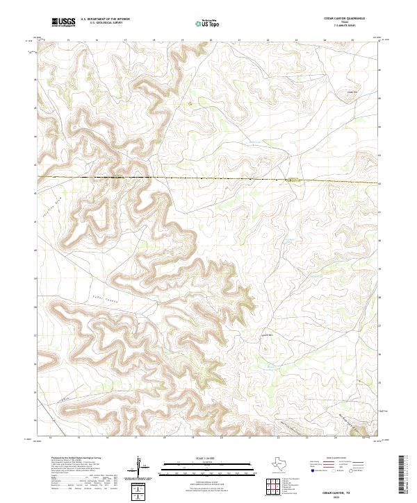 Cedar Canyon, TX — USGS 7.5-minute topo (2022)