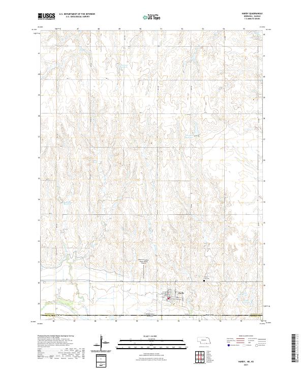 Hardy, NE-KS — USGS 7.5-minute topo (2021)