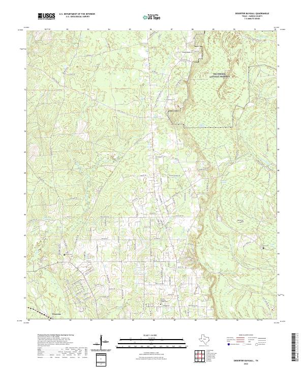 Deserter Baygall, TX — USGS 7.5-minute topo (2022)