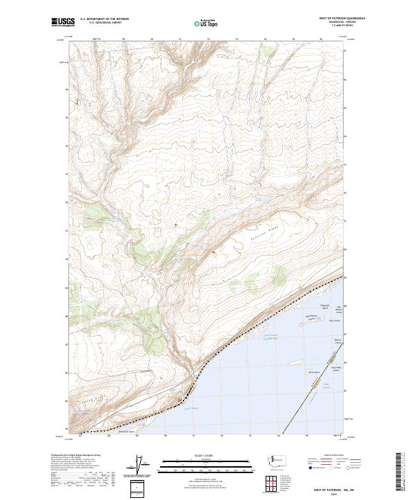 West of Paterson, WA-OR — USGS 7.5-minute topo (2023)