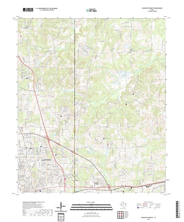 Longview Heights, TX — USGS 7.5-minute topo (2022)