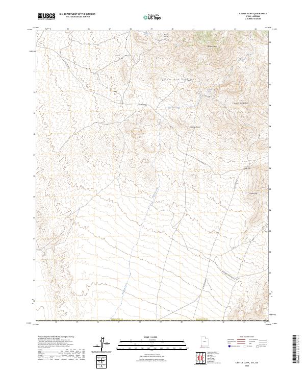 Castle Cliff, UT-AZ — USGS 7.5-minute topo (2023)