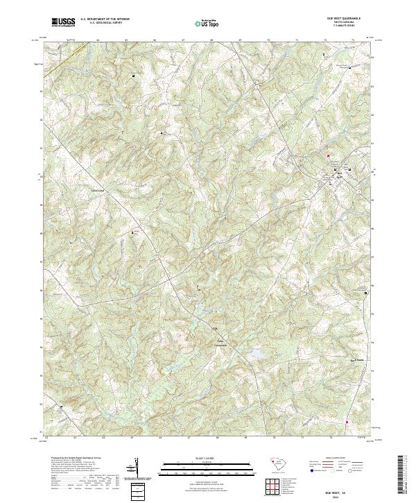 Due West, SC — USGS 7.5-minute topo (2024)