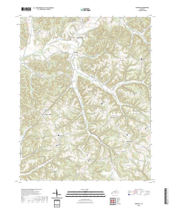 Yosemite, KY — USGS 7.5-minute topo (2022)