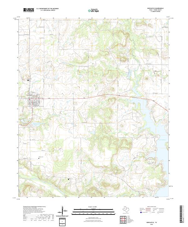 Newcastle, TX — USGS 7.5-minute topo (2022)