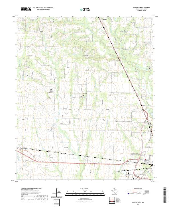 Greenville NW, TX — USGS 7.5-minute topo (2022)