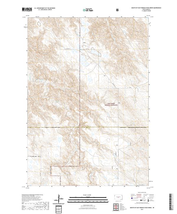 Mouth of East Branch War Creek, SD — USGS 7.5-minute topo (2021)