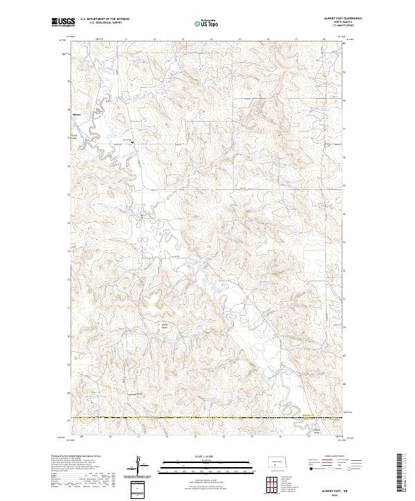 Almont East, ND — USGS 7.5-minute topo (2024)