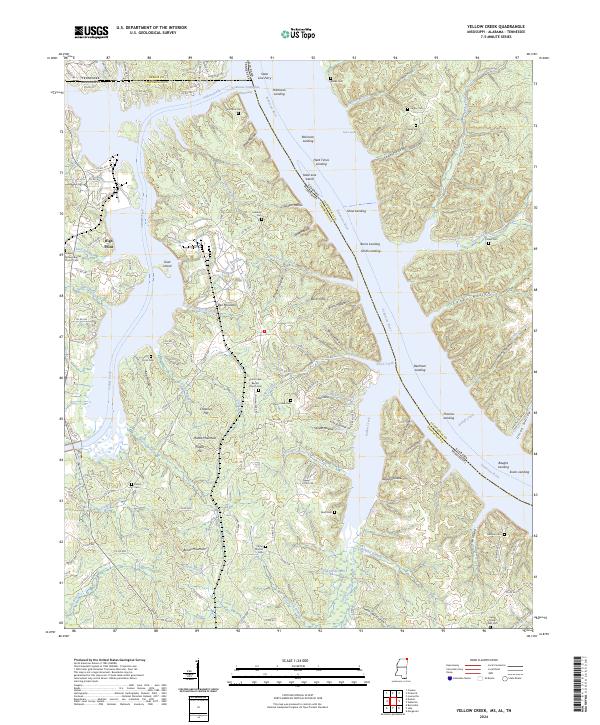 Yellow Creek, MS-AL-TN — USGS 7.5-minute topo (2024)
