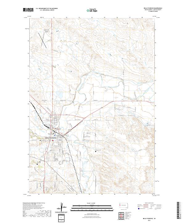 Belle Fourche, SD — USGS 7.5-minute topo (2021)