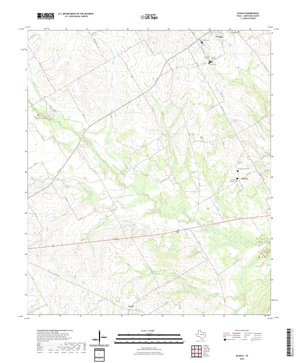Echols, TX — USGS 7.5-minute topo (2022)