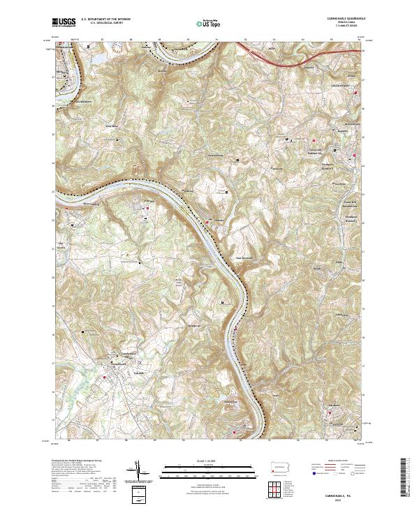 Carmichaels, PA — USGS 7.5-minute topo (2023)