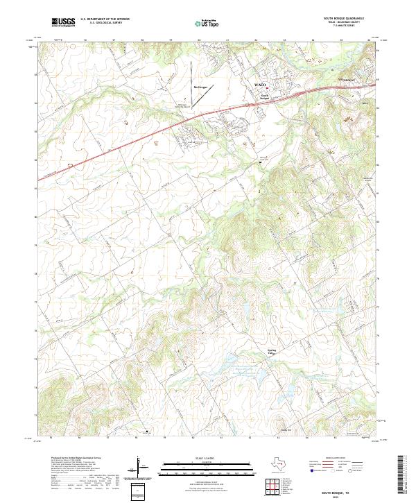 South Bosque, TX — USGS 7.5-minute topo (2022)