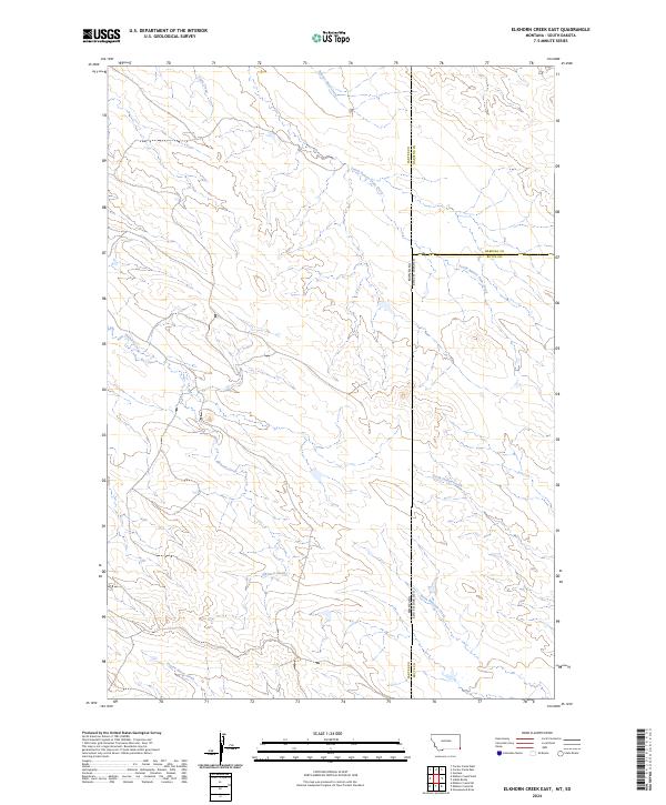 Elkhorn Creek East, MT-SD — USGS 7.5-minute topo (2024)
