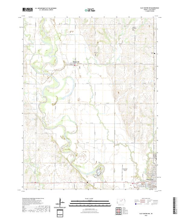 Clay Center NW, KS — USGS 7.5-minute topo (2022)