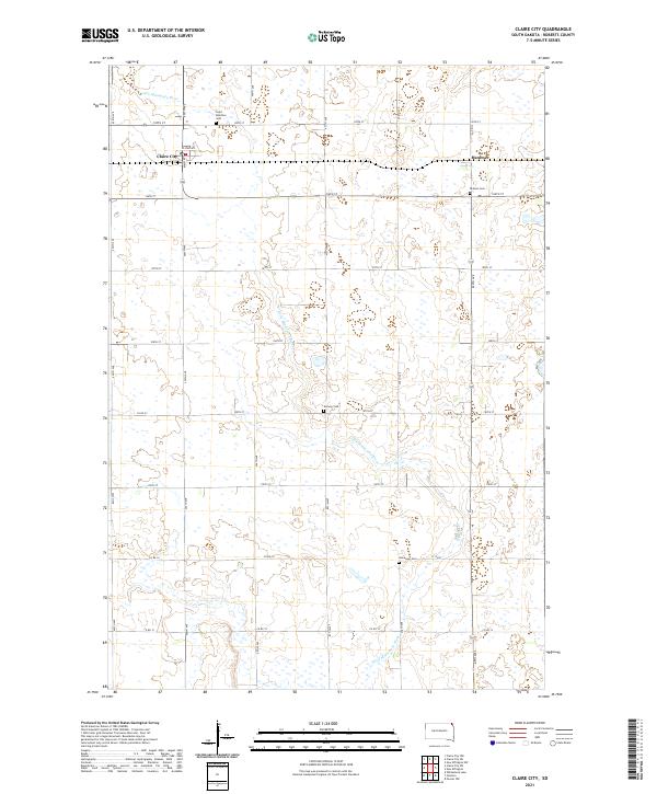 Claire City, SD — USGS 7.5-minute topo (2021)