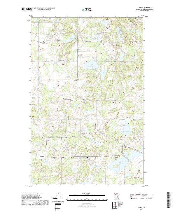 Leonard, MN — USGS 7.5-minute topo (2022)