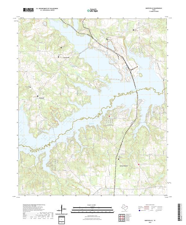 Monticello, TX — USGS 7.5-minute topo (2022)