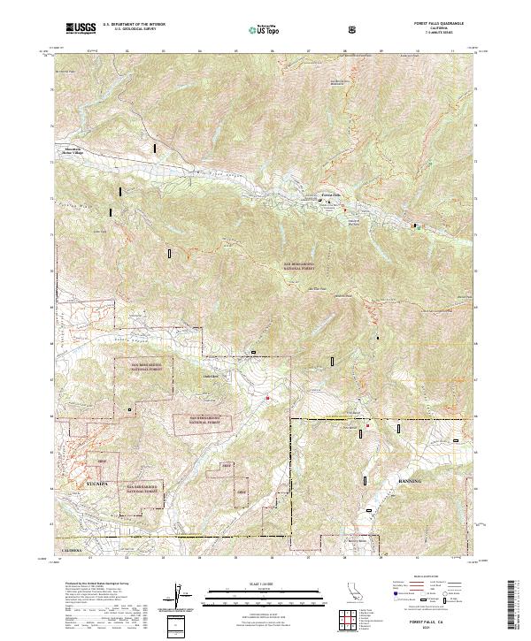 Forest Falls, CA — USGS 7.5-minute topo (2021)