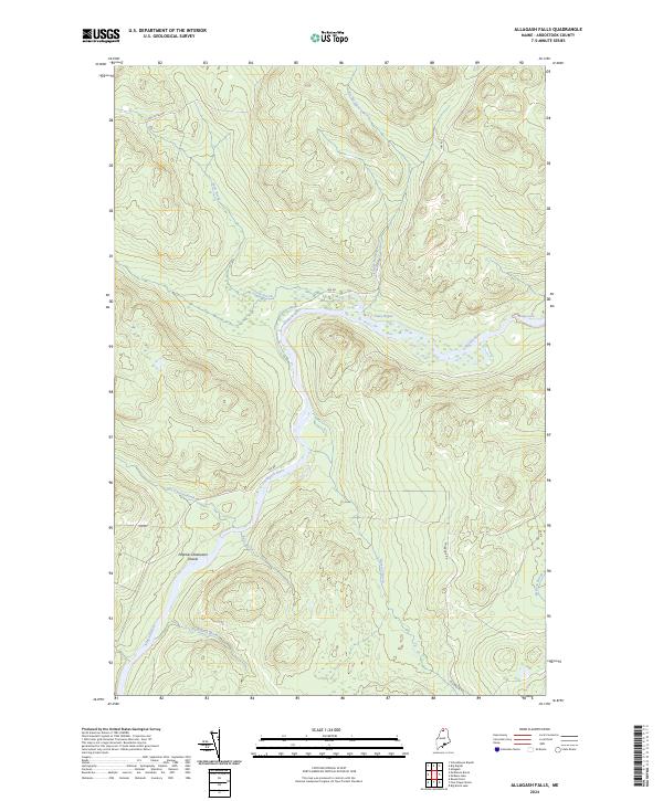 Allagash Falls, ME — USGS 7.5-minute topo (2024)