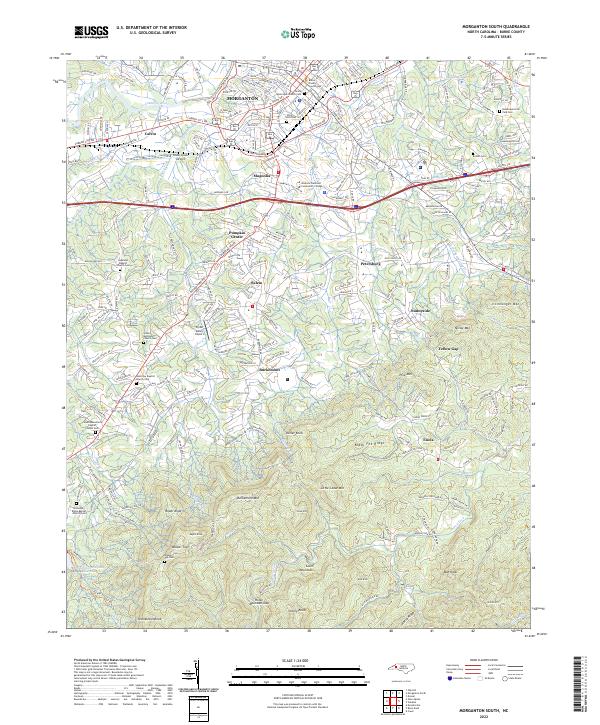 Morganton South, NC — USGS 7.5-minute topo (2022)