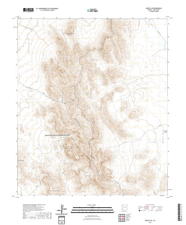 Mount Ajo, AZ — USGS 7.5-minute topo (2021)
