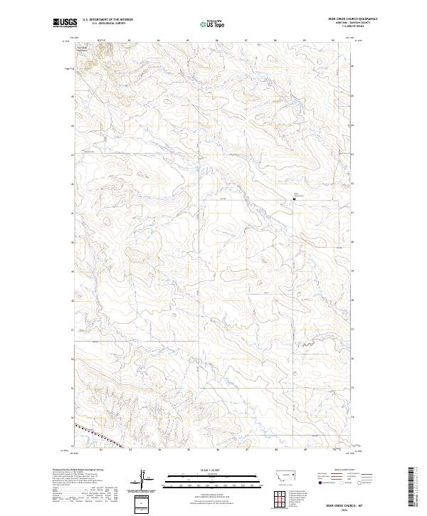 Deer Creek Church, MT — USGS 7.5-minute topo (2024)