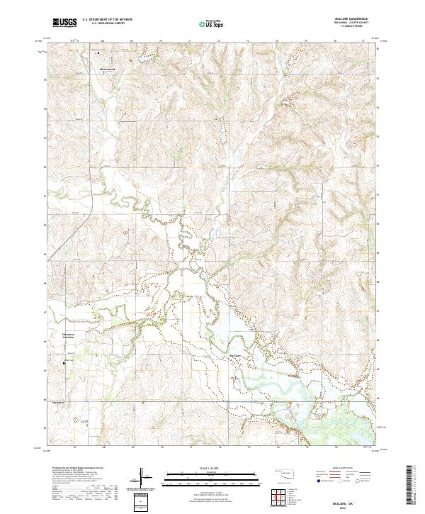 McClure, OK — USGS 7.5-minute topo (2022)