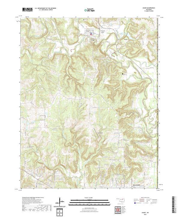 Avant, OK — USGS 7.5-minute topo (2022)