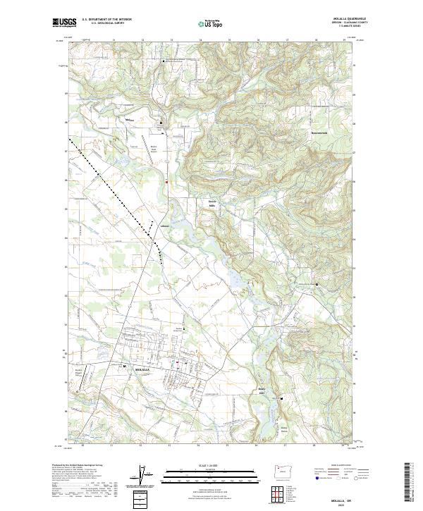 Molalla, OR — USGS 7.5-minute topo (2023)