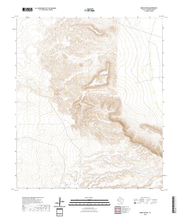 Babb Canyon, TX — USGS 7.5-minute topo (2022)