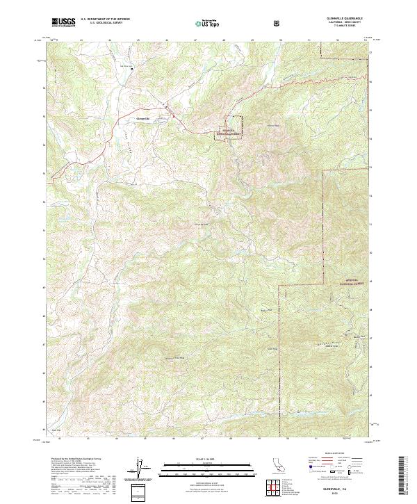 Glennville, CA — USGS 7.5-minute topo (2022)