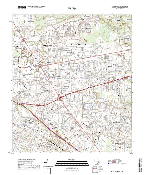 Baton Rouge East, LA — USGS 7.5-minute topo (2024)