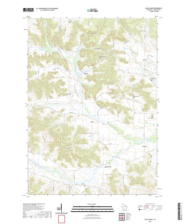 Black Hawk, WI — USGS 7.5-minute topo (2022)