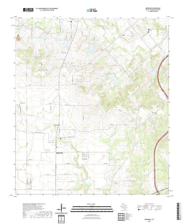 Geronimo, TX — USGS 7.5-minute topo (2022)