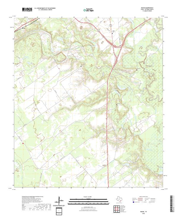 Raisin, TX — USGS 7.5-minute topo (2022)