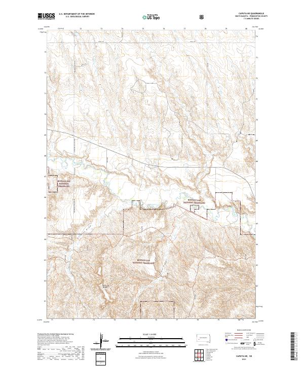 Caputa NE, SD — USGS 7.5-minute topo (2021)