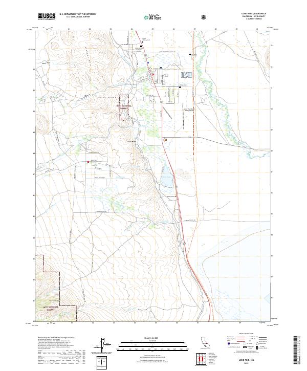 Lone Pine, CA — USGS 7.5-minute topo (2021)