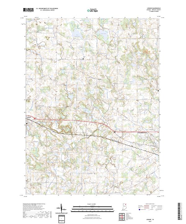 Lorane, IN — USGS 7.5-minute topo (2023)
