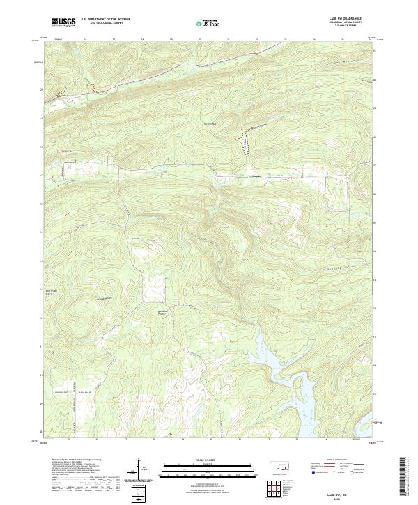 Lane NW, OK — USGS 7.5-minute topo (2022)