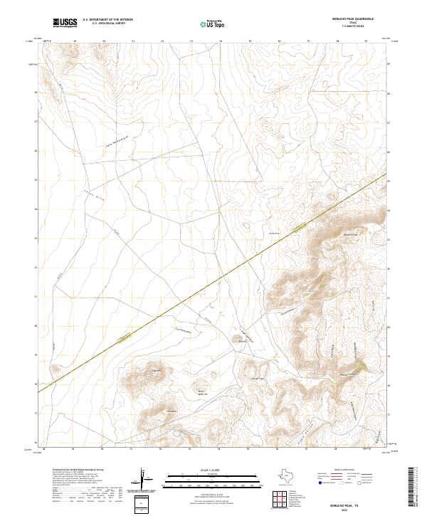 Boracho Peak, TX — USGS 7.5-minute topo (2022)