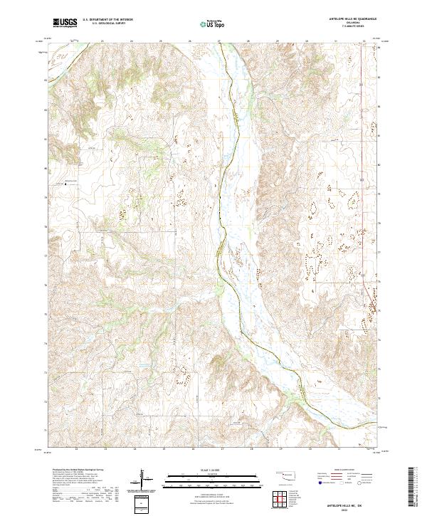 Antelope Hills NE, OK — USGS 7.5-minute topo (2022)