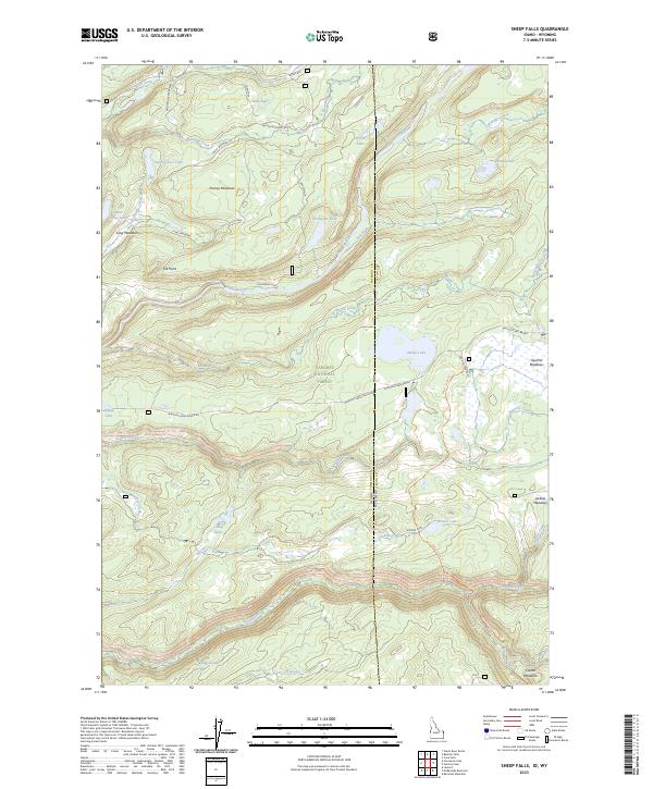 Sheep Falls, ID-WY — USGS 7.5-minute topo (2023)