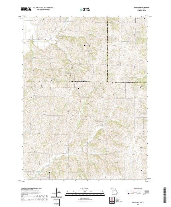 Hopkins SW, MO-IA — USGS 7.5-minute topo (2021)