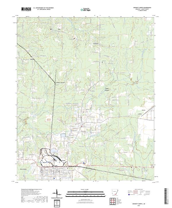 Crossett North, AR — USGS 7.5-minute topo (2024)