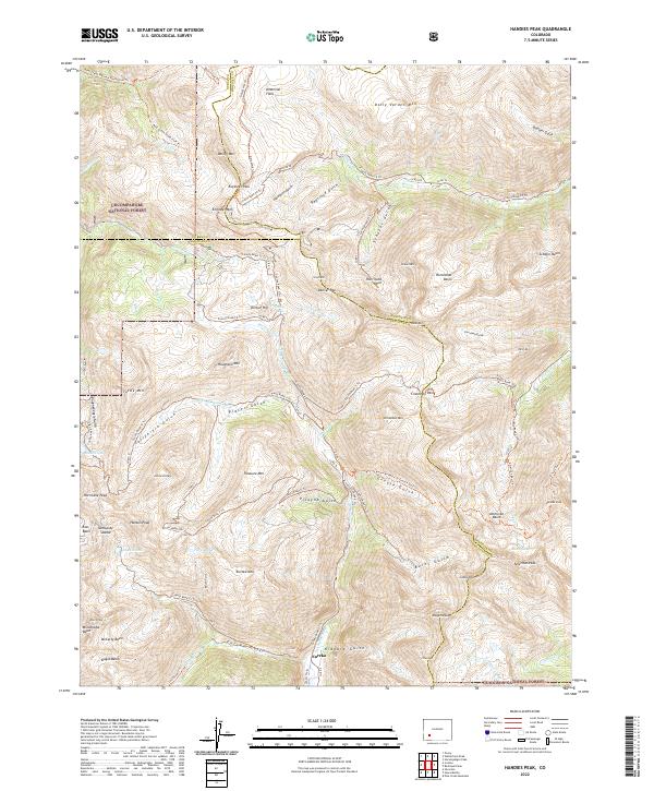 Handies Peak, CO — USGS 7.5-minute topo (2022)