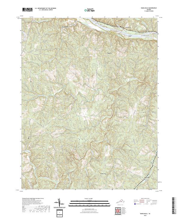 Diana Mills, VA — USGS 7.5-minute topo (2022)