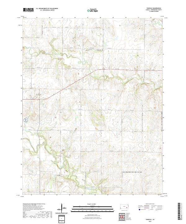 Tonovay, KS — USGS 7.5-minute topo (2022)