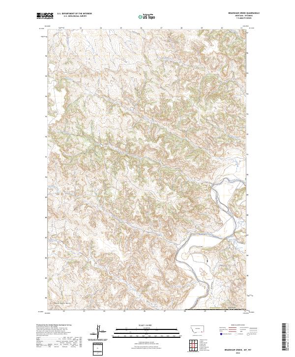 Bradshaw Creek, MT-WY — USGS 7.5-minute topo (2024)