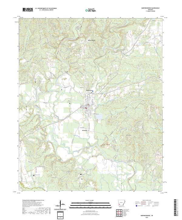 Murfreesboro, AR — USGS 7.5-minute topo (2024)